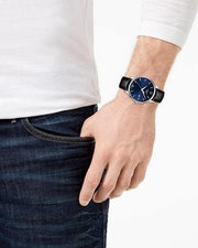 Tissot T0636101604700 Tradition Black Leather Strap Blue Dial Men's Watch - mzwatcheslk srilanka